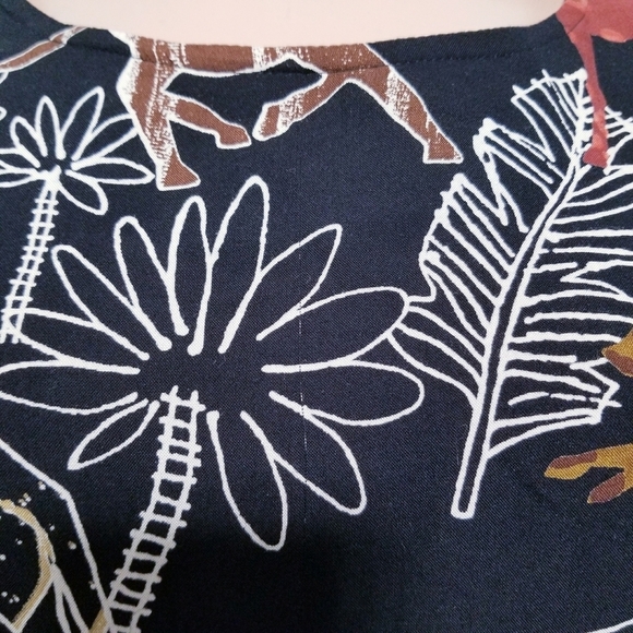 Vintage 80's 90's retro Novelty animal elephant giraffe blouse top MEDIUM - Picture 2 of 7